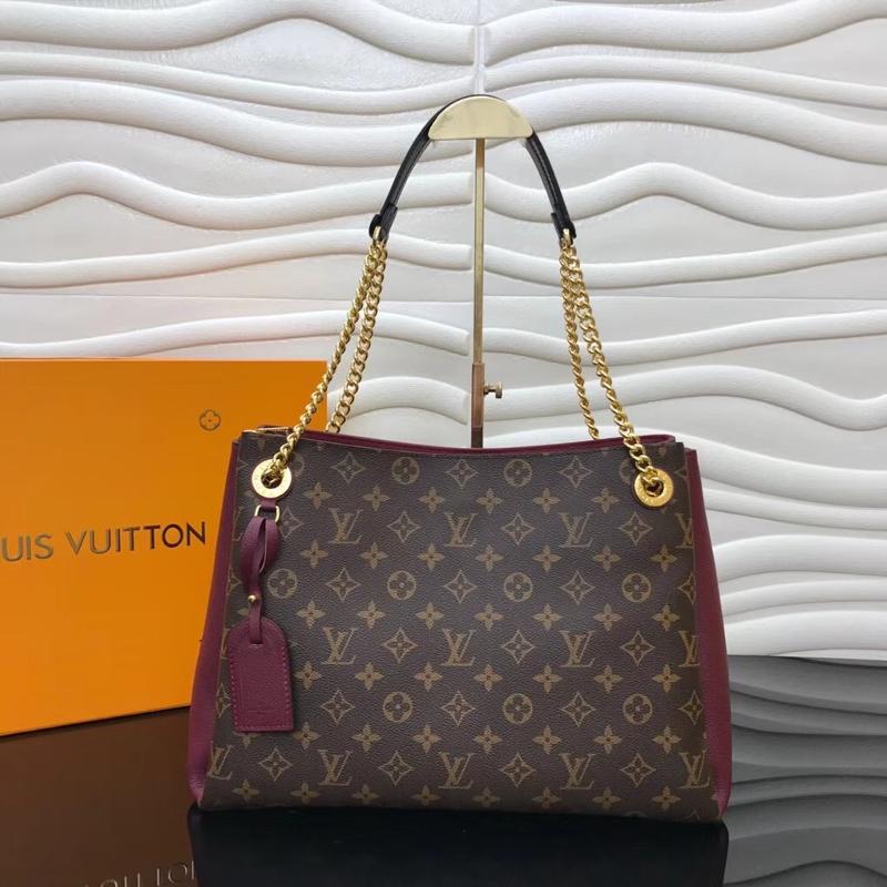 LV Handbags Tote Bags M43864 Old Flower with Wine Red Skin
